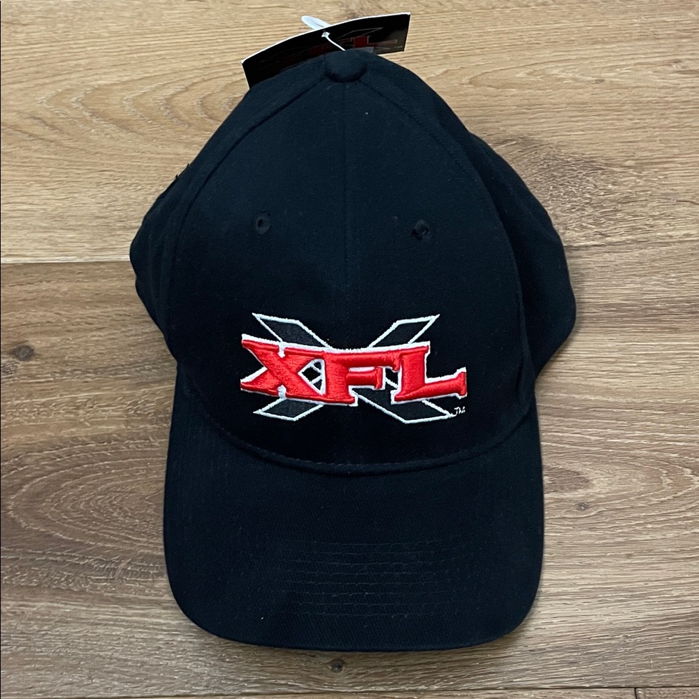 NWT Never Worn Vintage Black XFL adjustable Black Baseball Cap